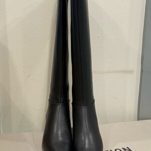 Kenneth Cole Black Over-the-Knee Stretch Boots
